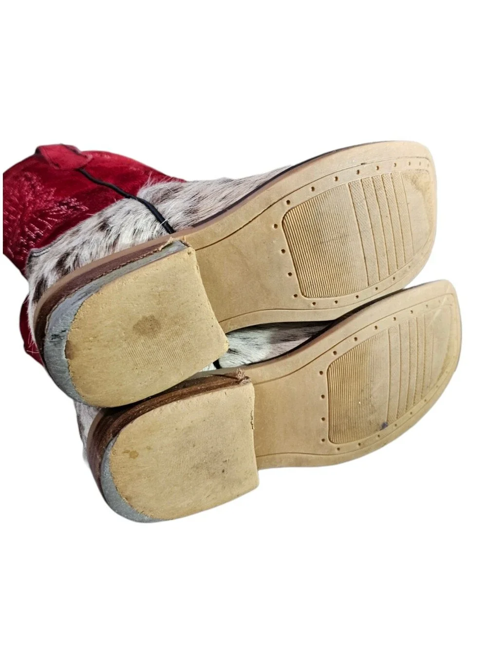 Rock'em Kids Cowhide Cowboy Boot - Red/White Size 1.5